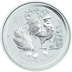 1/2 унция сребърна монета Австралийски Лунар Петел 2017