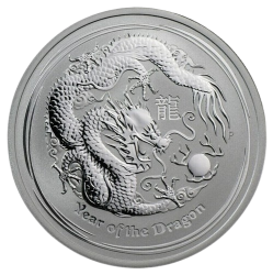1/2 унция сребърна монета Австралийски Лунар Дракон 2012
