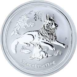 1/2 унция сребърна монета Австралийски Лунар Куче 2018
