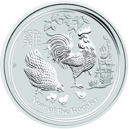 1/2 унция сребърна монета Австралийски Лунар Петел 2017