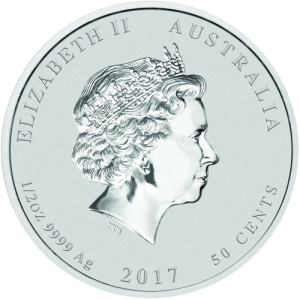1/2 унция сребърна монета Австралийски Лунар Петел 2017