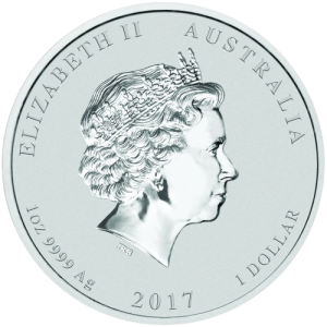 1 унция сребърна монета Австралийски Лунар Петел 2017