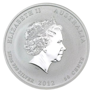 1/2 унция сребърна монета Австралийски Лунар Дракон 2012