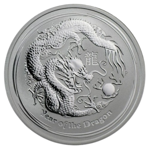 1/2 унция сребърна монета Австралийски Лунар Дракон 2012