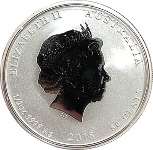 1/2 унция сребърна монета Австралийски Лунар Куче 2018